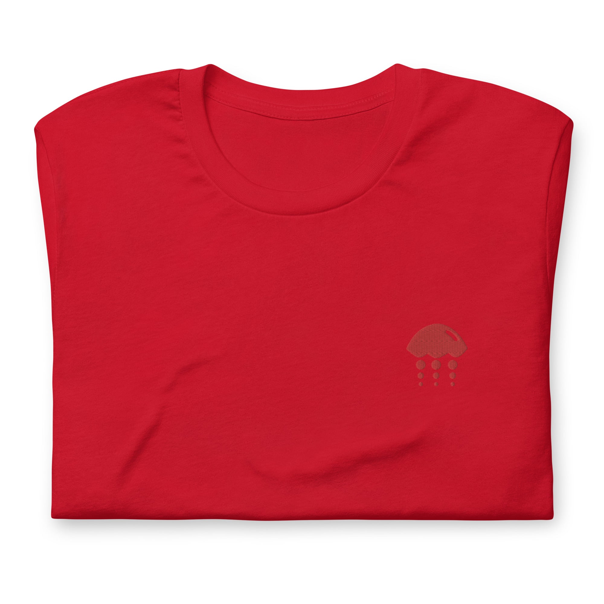 Embroidered Short-sleeve Tee - Classic Red Jelly